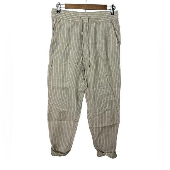 H&M • Linen Striped Pants - Picture 1 of 7